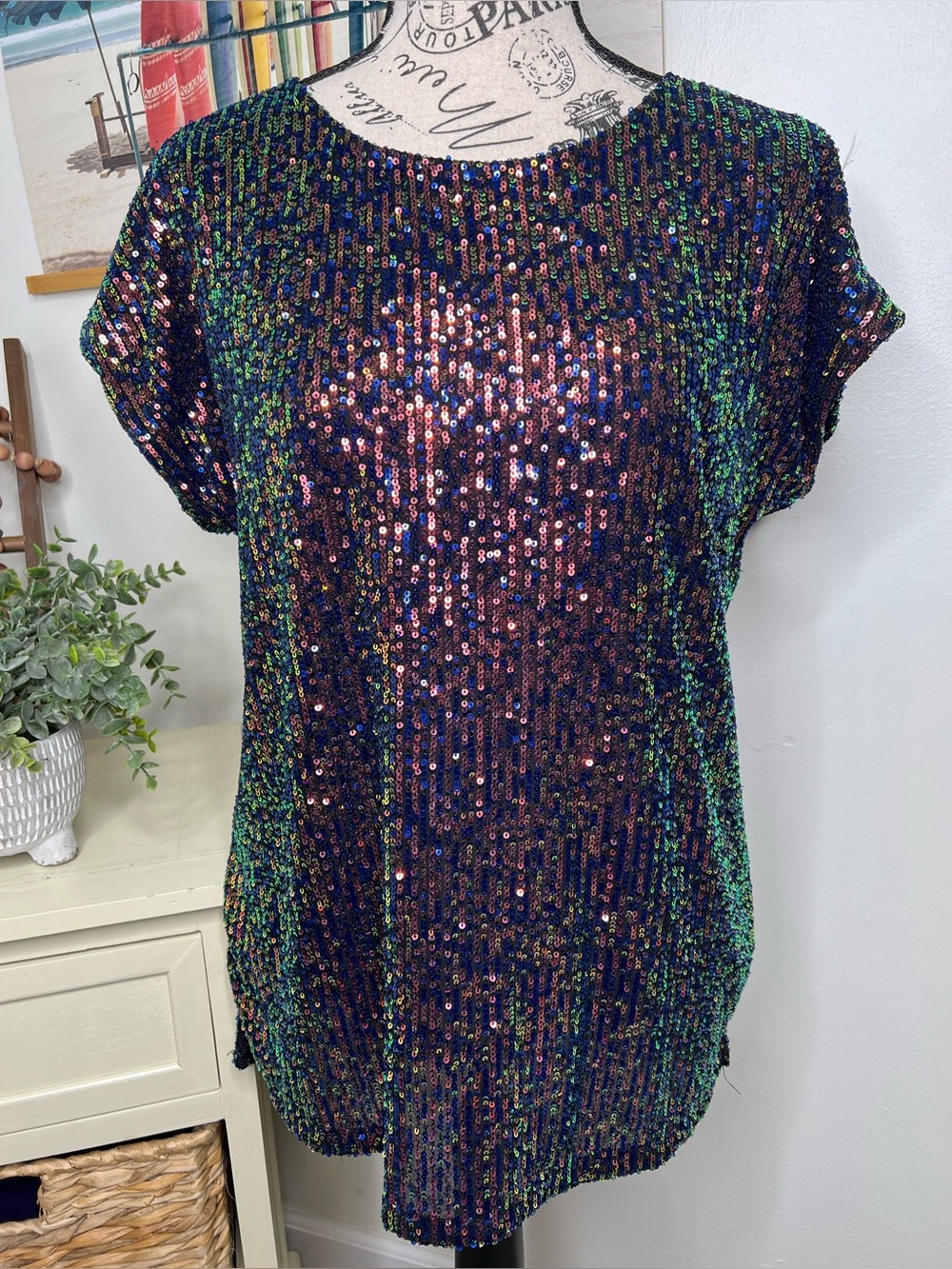 Cable & Gauge Sequin Top